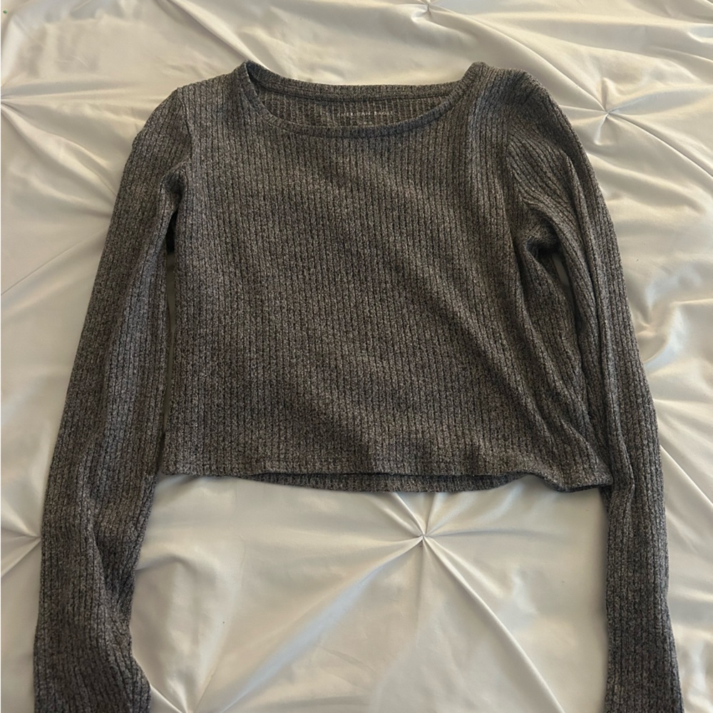 American Eagle Outfitters Charcoal Ribbed Sweater